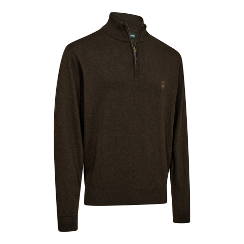 Sweter-Deerhunter-Harrington-12-zip-8119-Brown-Melange.png